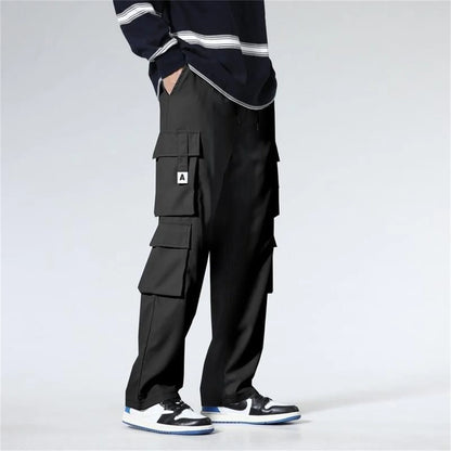 Men's Workwear Pants Straight Leg Casual Car Repair Trousers Multi-Pocket Durable Breathable Comfortable Military Green