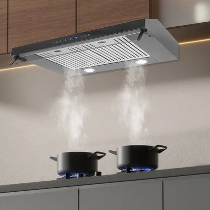 Smart Control under Cabinet Kitchen Range Hood with Adjustable Speed And LED Lights 75*49.5*14cm/29.53*19.49*5.51in US Standard