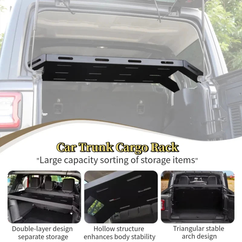 Top quality Car Trunk Cargo Rack Rear Storage Lage Shelf Organizer Tray Basket Wrangler JK JL 2007-2024 Interior Accessories