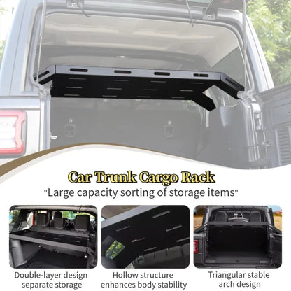 Top quality Car Trunk Cargo Rack Rear Storage Lage Shelf Organizer Tray Basket Wrangler JK JL 2007-2024 Interior Accessories