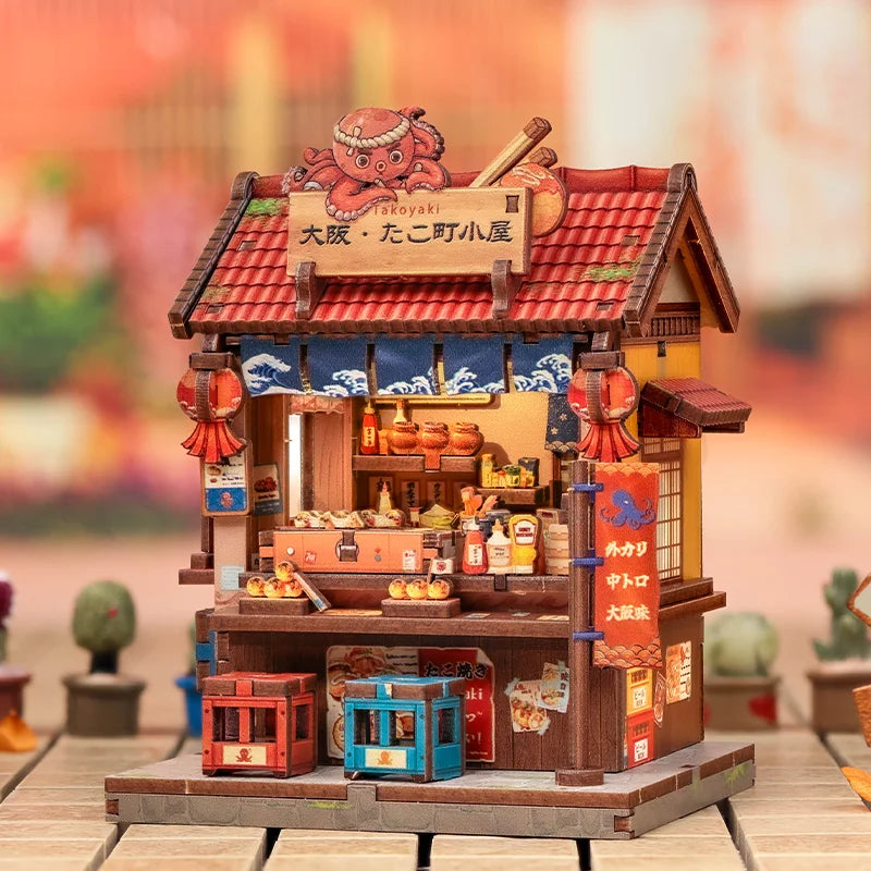 CUTEBEE DIY Book Nook Kit Japanese Mini Store 3D Puzzle Dollhouse for Bookshelf Unique Craft Gift for Book Lover Miniature Set