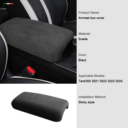TOP Suede Car Interior Panel Trim Decoration For Great Wall WEY Tank 300 2021 2022 2023 Gear Shift Cover Modification Accessory