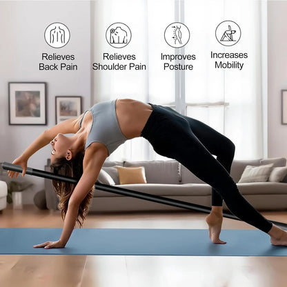 Yoga Stick Adjustable Mobility Stick for Exercise Stretching Balance Versatile Exercise Stick for Fitness
