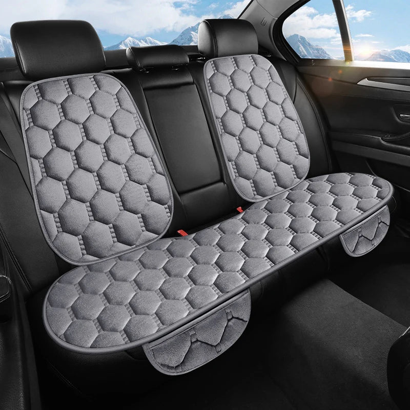 Winter Warm and Thick Velvet Car Seat Cushion Four Seasons Universal Single Seat Small Three piece Plush Warm Five Seat Anti sli