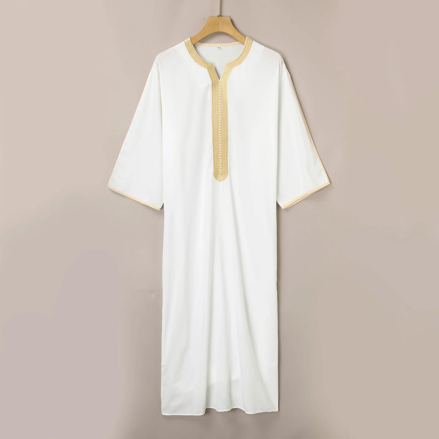 Arab men's short sleeve book printed robe Long Muslim robe Islamic Kamiz Thobe oversized clothing