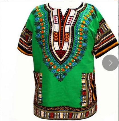 Thai Shirt African Drum Performance Clothes Men's Ethnic Fashion Thin Polyester Casual Wear for Drumming Events