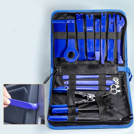 19Pcs Trim Removal Tool Set & Clip Plier Upholstery Remover Nylon Car Panel Removal Set with Portable Storage Bag