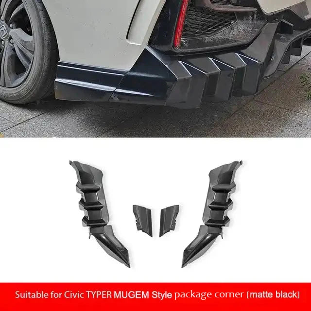 Car Styling For Honda Civic Hatchback 2021Body Kits Rear Spoiler Bumper Edge Rear Diffuser FK8 Rear Spoiler