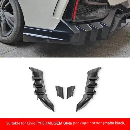 Car Styling For Honda Civic Hatchback 2021Body Kits Rear Spoiler Bumper Edge Rear Diffuser FK8 Rear Spoiler