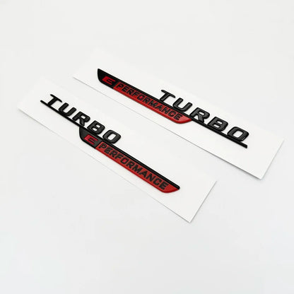 2024 New Letters Numbe TURBO E PERFORMANCE Emblem Car Fender Trim Badge Sticker For W206 C63s GLC63s Accessories