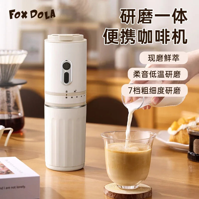 110V/220V/USB FOX DOLA Portable Coffee Maker Mini Grinder All in One for Home Travel Hand Drip Coffee Cup EB