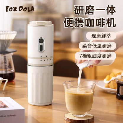 110V/220V/USB FOX DOLA Portable Coffee Maker Mini Grinder All in One for Home Travel Hand Drip Coffee Cup EB
