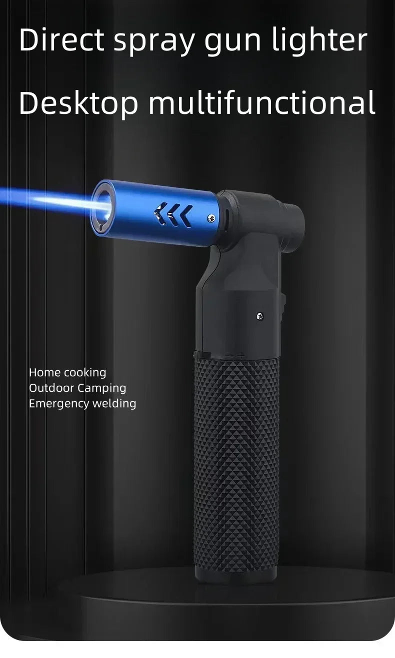 HONEST Windproof Spray Gun Strong Blue Fire Butane Gas Torch Lighter Outdoor BBQ Kitchen Jewelry Welding Cigar Lighters Smoking