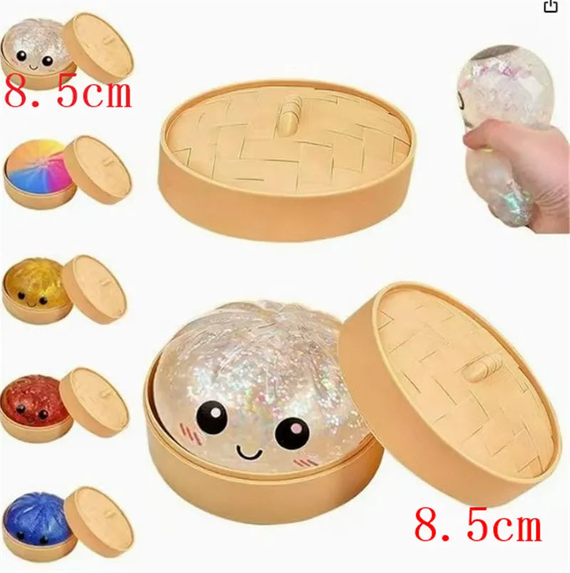5.5/8.5cm Stress 1-12Pcs Dumpling Squash Toy Dampaline Squishy with Box Dumplings Sensory Squeeze Toy for  Relief Gift Birthday