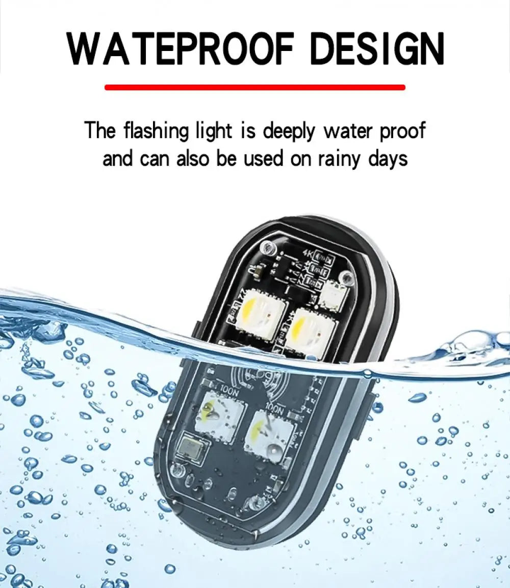 Rechargeable Wireless Light Aircraft Airplane Helicopter Warning Lights RGB Led Motorcycle Strobe lights LED Flash Light