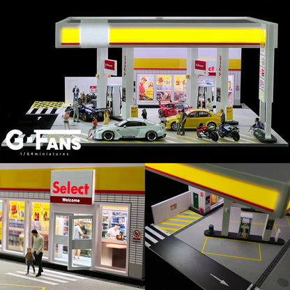 G Fans 1/64 Scale Car Garage Miniatures Model Car Parking Lot Diecast Scene Display Vehicle Scene Toy Background Collection
