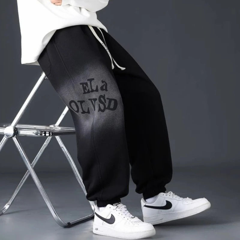 Autumn Winter Men’s Cozy Fleece Lined Pants Loose Sport Joggers for Teens High School Youth Everyday Comfortable Streetwear