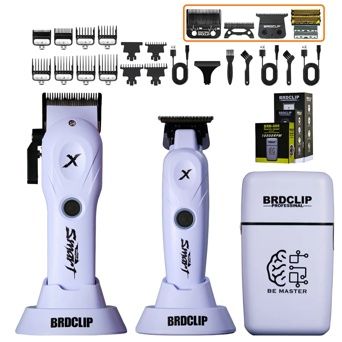 BRDCLIP 108 109 609 Purple Barber Professional 8800RPM 4500mAh Hair Clipper 10000RPM Salon Electric Shaver 7700RPM Hair Trimmer