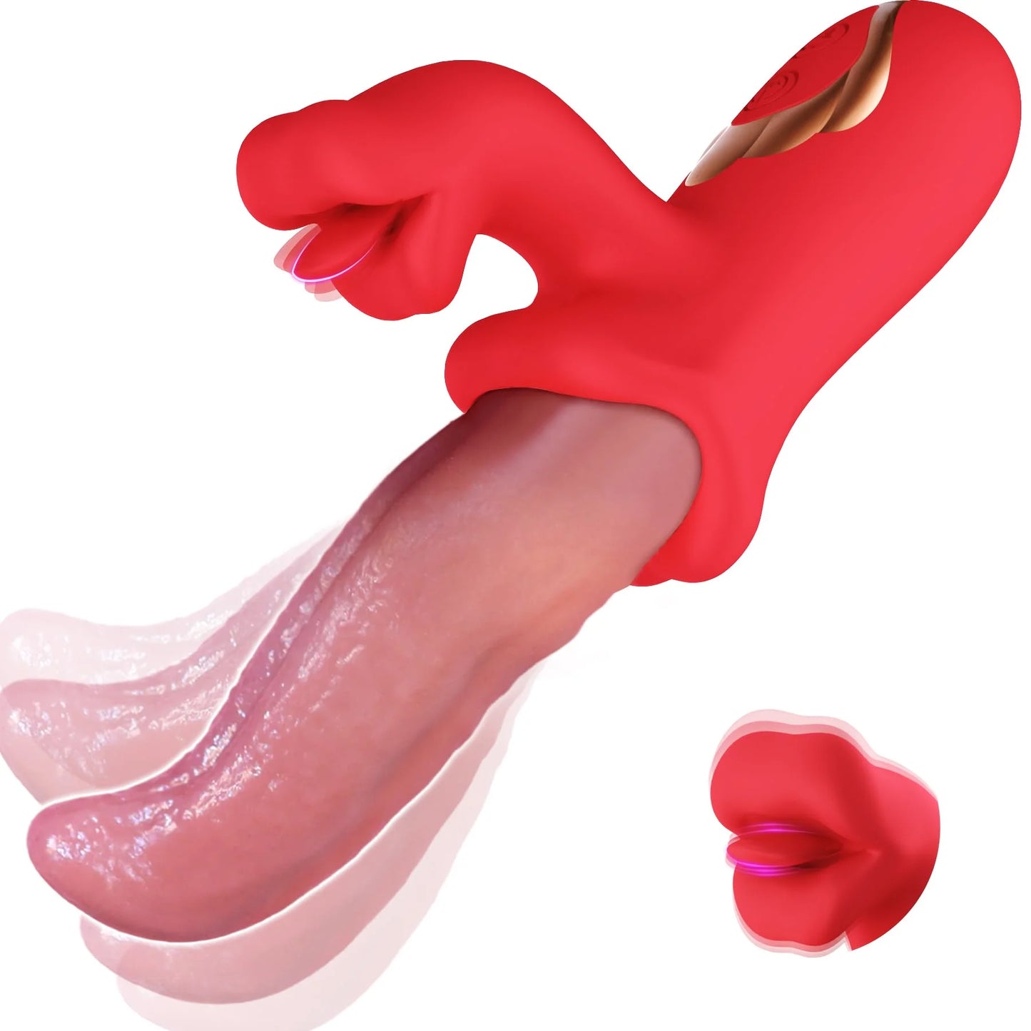 Sex Toys Realistic Tongue Vibrator for Women Adult Toy with 10 Licking Clitoral 10 Swing Vibration Modes Rose Toy Dildo Vibrador