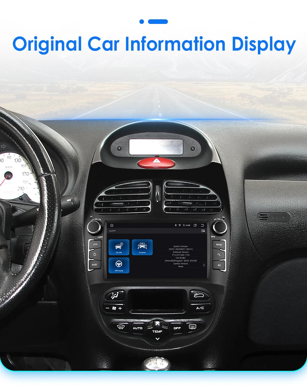 Android 14 Car radio for PEUGEOT 206 206CC 206SW 2000-2005 2006 2007 2008 Multimedia player GPS navi Video 7862 2din Autoradio
