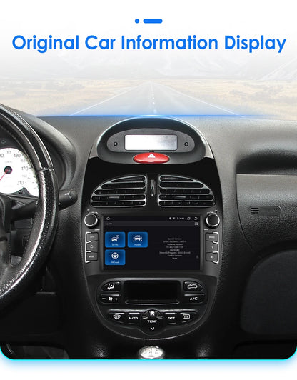 Android 14 Car radio for PEUGEOT 206 206CC 206SW 2000-2005 2006 2007 2008 Multimedia player GPS navi Video 7862 2din Autoradio