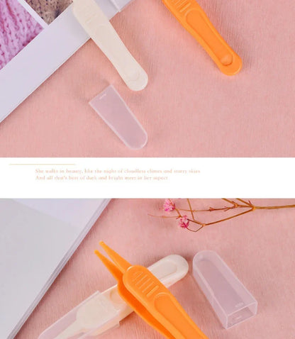 Baby Plastic Tweezers Nose Cleaner Tool Kids Safety Tweezers Cleaning Forceps Toddler Nasal Cavity Care Supplies Baby Essentials