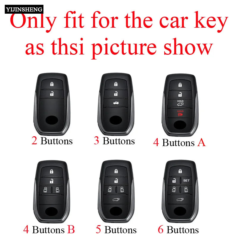 Zinc Alloy + PU Leather Car Key Case Cover For 2019-2025 Land Cruiser Highlander Camry Sienna Venza Hilux Fortuner Corolla Prius