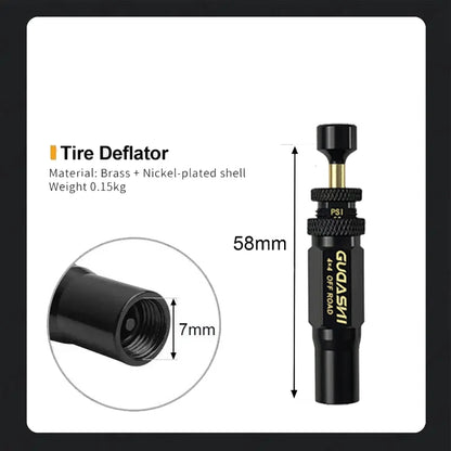 (10-30 PSI) 4 PCS Adjustable Auto-Stop Tire Deflator Valve Kit 4x4 Screw-on Tyre Air Down Tool for Vehicles Motorcycle Offroad