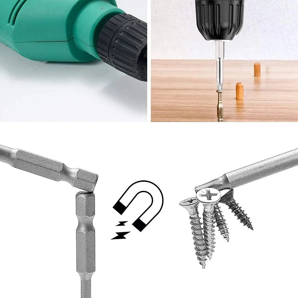 11PCS Torx Head Screwdriver Bit Set Magnetic 1/4" Hex Shank S2 Steel 3 Inch Long Drill Bits Security Torx Bits T6-T40 50/100mm