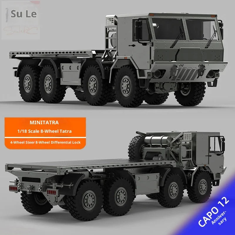 Capo Tatra Is Too Dragging 1/18 Cub3 Remote Control Electric All-Metal Off-Road Vehicle Climbing Car Military Truck 8*8.