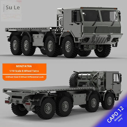 Capo Tatra Is Too Dragging 1/18 Cub3 Remote Control Electric All-Metal Off-Road Vehicle Climbing Car Military Truck 8*8.