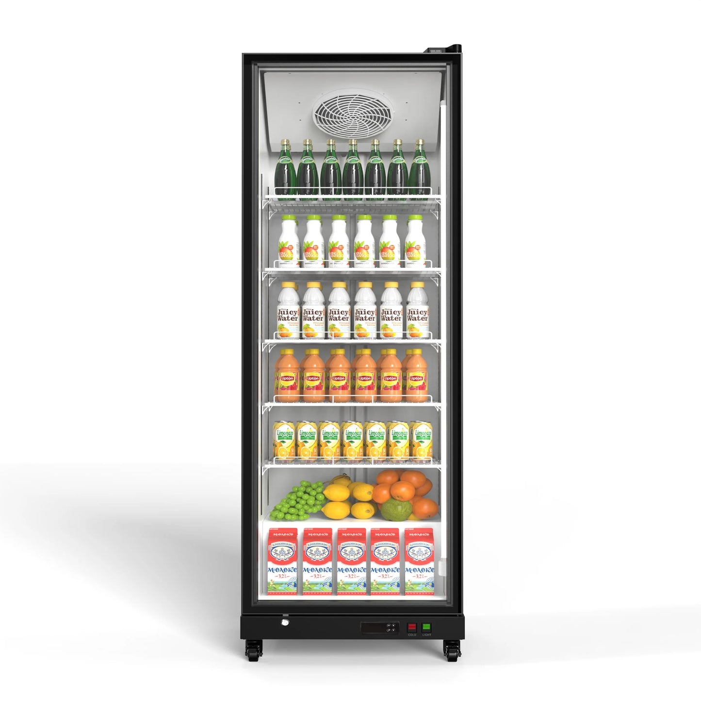 Yeego Commercial Display Beverage Refrigerator 12.36 cubic feet Vending machine beverage cooler with LED lights and adjustable shelf suitable for 0-22 ° F Supermarket,Business,Grocery Store,Office,Home