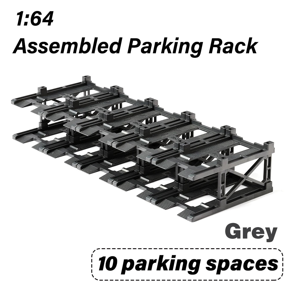 KicarMod 1/64 Diecast Model Car Manual Assembly of 3D Parking Building Multi-Layer Structure with Free Combination Display Car