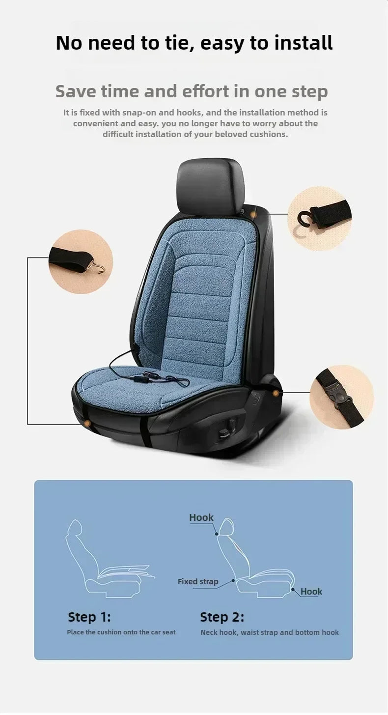 NEW 1-2PCS Heated Car Seat Cover Car Heating Cushion Winter Heated Seats Car Seat Warmer 12V Seat Cushion For Back And Seat