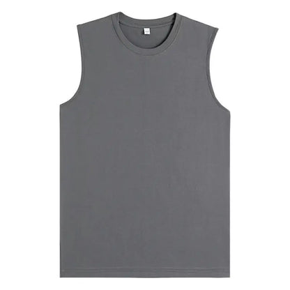 High Quality Sleeveless Cotton T Shirt Custom Print Embroidery Personal Design Company Team Logo Men And Women Tops