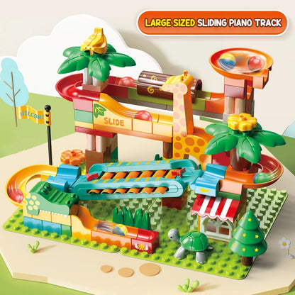 DIY Marble Run Slide Blocks Race Building Bricks 3D Children Diy Assemble Insert Toys Block Educational Toys for Children Gifts