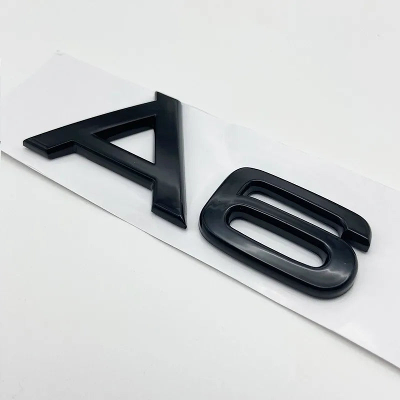 3D Chrome Glossy Black ABS TDI TFSI Car Rear Emblem Sticker for Audi A1 A3 A4 A5 A6 A6L A7 A8 S3 S6 Q3 Q5 Q7 TT S RS