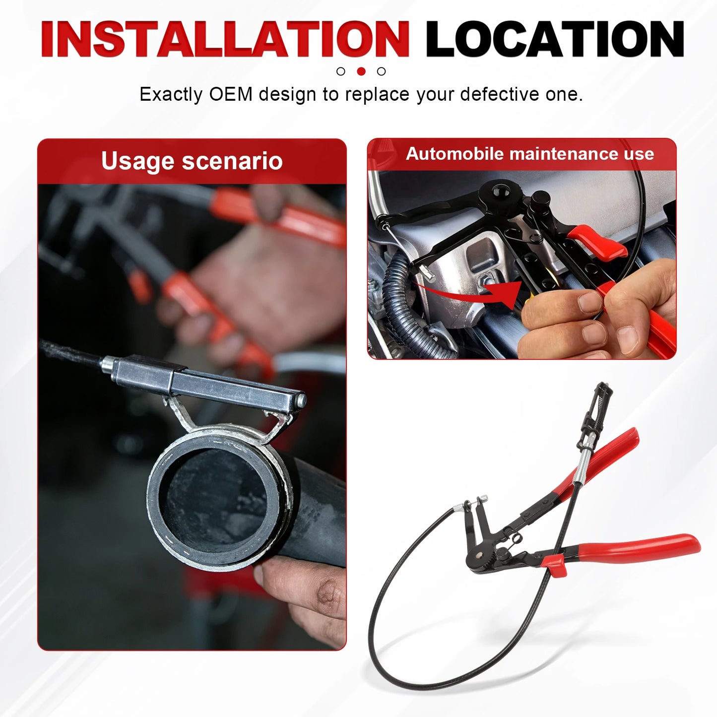 Clamping Pliers Bendable Hose Clamps Cable Type Flex Cable Long Auto Hose Clamps Straight Hose Bundle Removal Auto Repair Tools