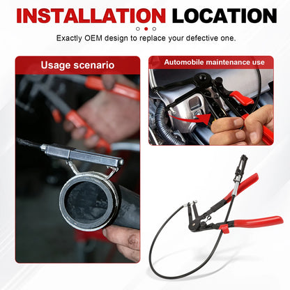 Clamping Pliers Bendable Hose Clamps Cable Type Flex Cable Long Auto Hose Clamps Straight Hose Bundle Removal Auto Repair Tools