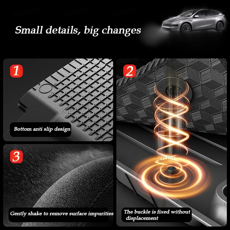 For Tesla Model Y L Launch 2026  Juniper 2025+ TPE Car Floor Mats  pedals Luggage Trunk Mat Set Four Seasons Waterproof Anti-s
