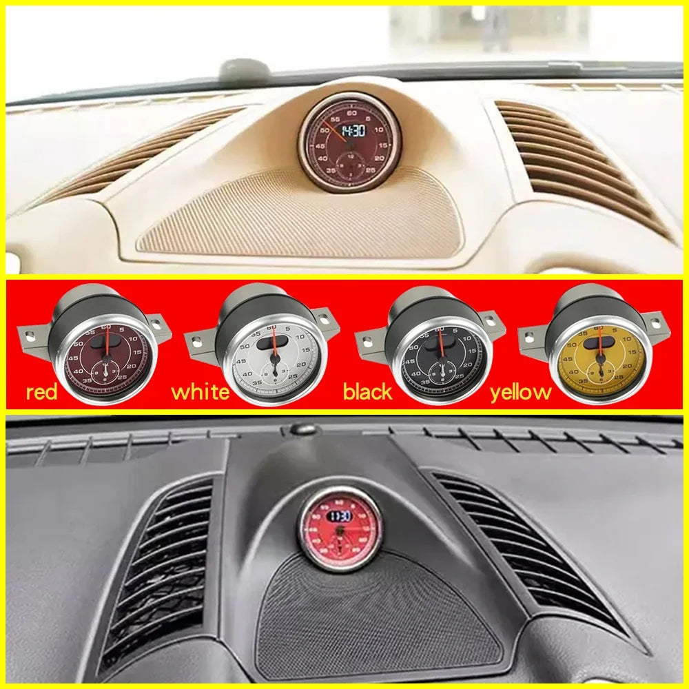 Stopwatch For Porsche Cayenne 958 10-17 Interior Dashboard Central Chrono Clock Compass Time Electronic Meter Clock Accessories