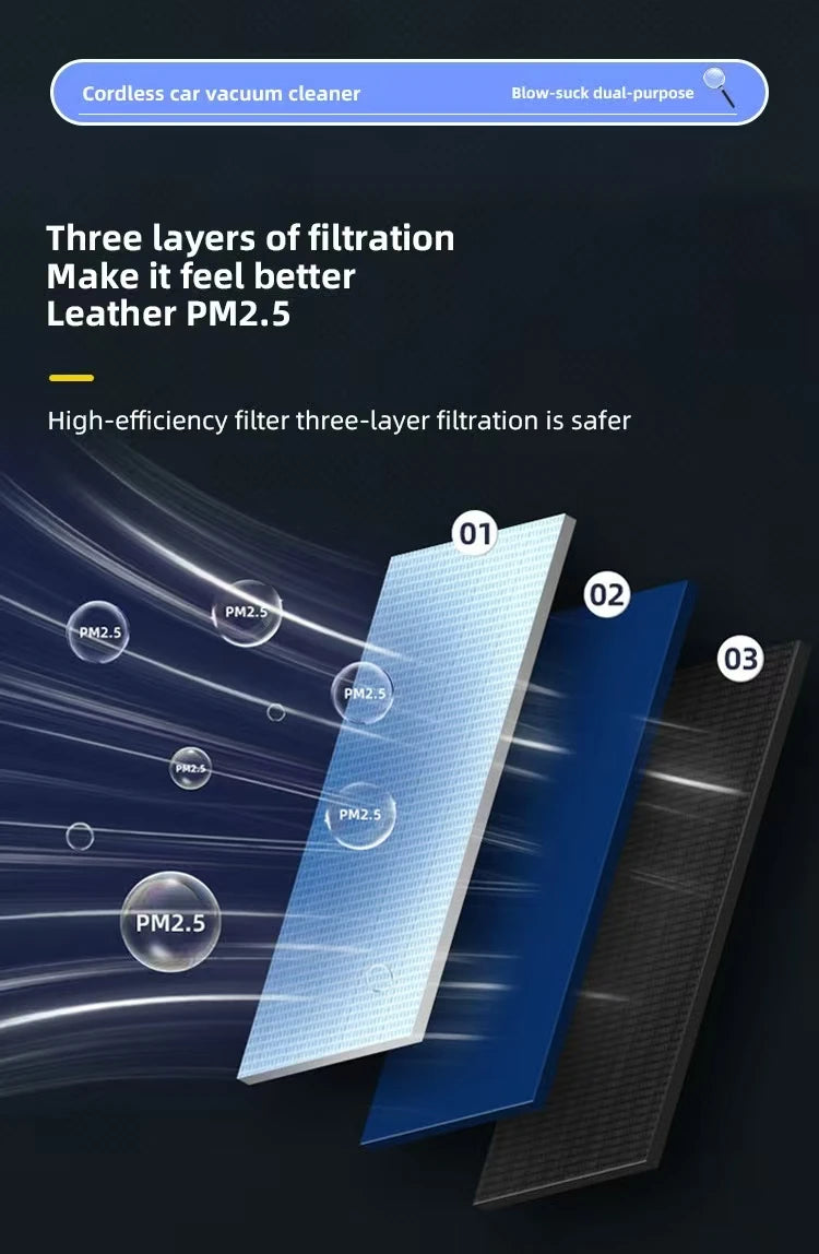 Car vacuum cleaner cleaning high-power mini-charging multifunctional blowing and sucking lighting hand-held convenient small car