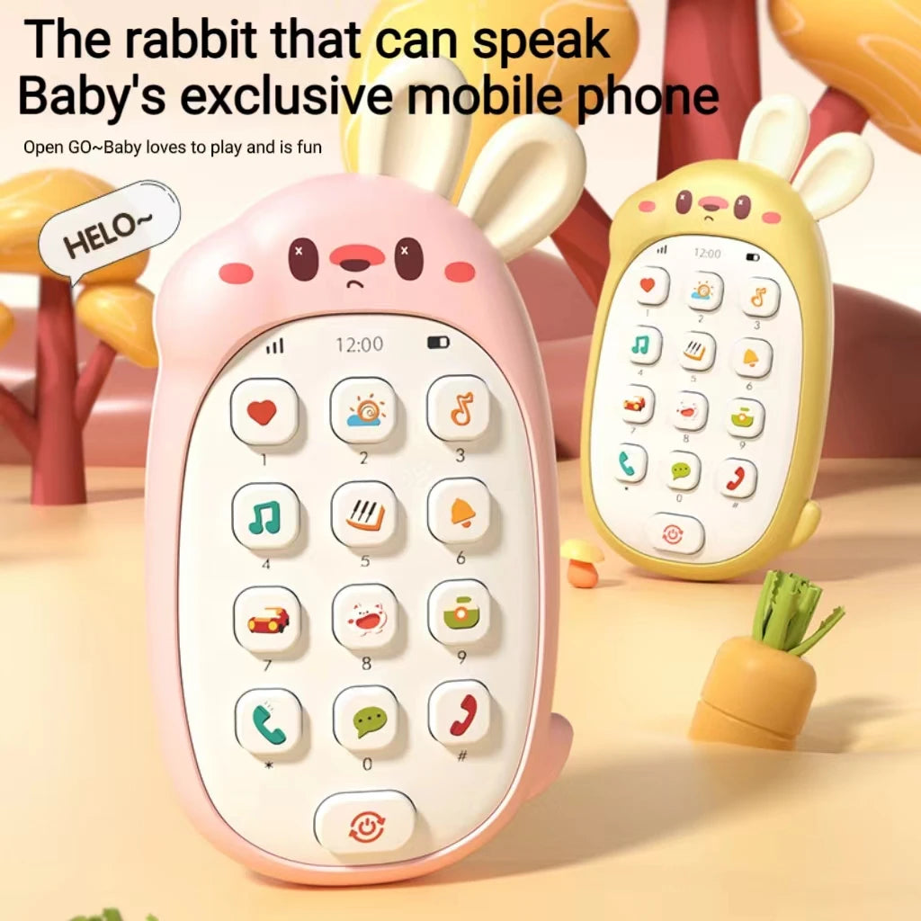 Brain early teaching rabbit cell phone gum chinese-english multi-functional infant enlightenment sleep toys