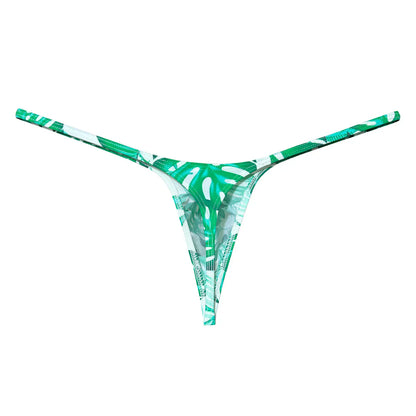 Mens G-String Underwear Thong Multicolor Print Men Low Rise Bikini Briefs Pouch Breathable Thong for Men Quick-dry Mini Panties