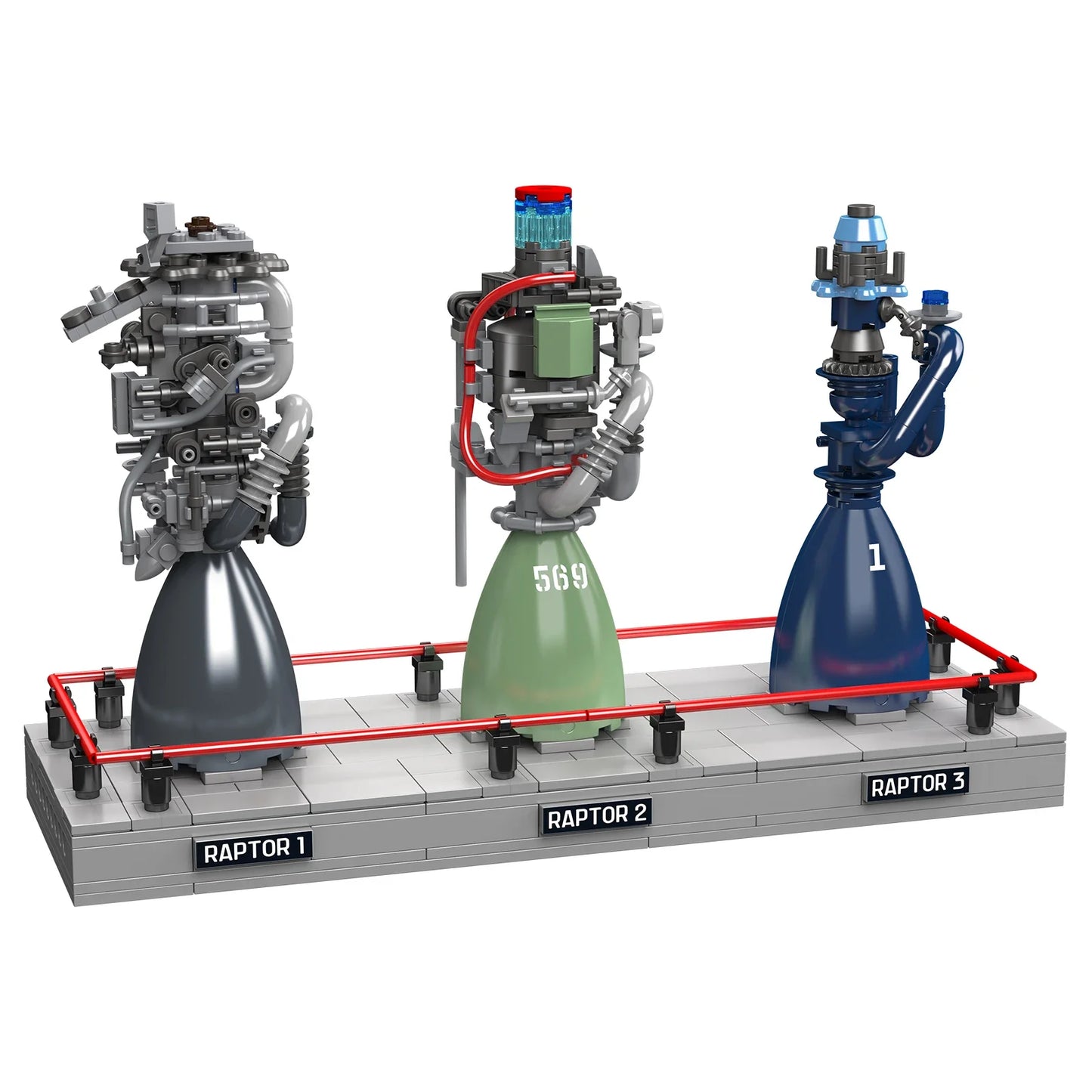Mould King 10247 Raptor Rocket Engine Building Blocks Science and Education Model Power Drive Kids STEM Toy Adults Creative Gift