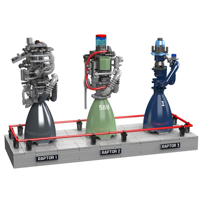 Mould King 10247 Raptor Rocket Engine Building Blocks Science and Education Model Power Drive Kids STEM Toy Adults Creative Gift