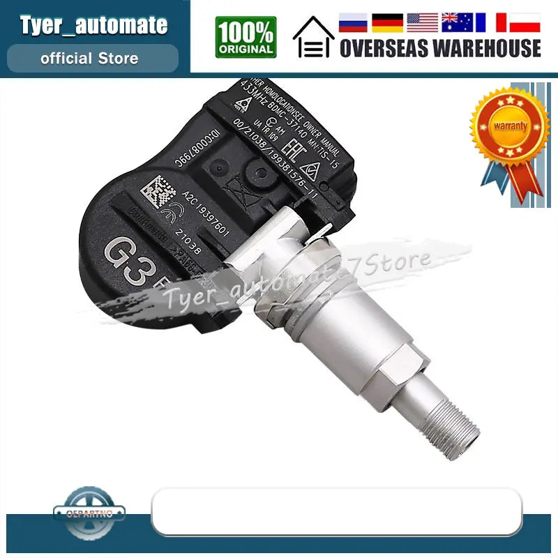 Tyre Pressure Sensors TPMS 433MHz BDMC37140 For Mazda 3 (BP) 2019-2024 B-Hatch Xev 2020-2025 CX-30 2019-2024 CX-5 (KF) 2020-2026