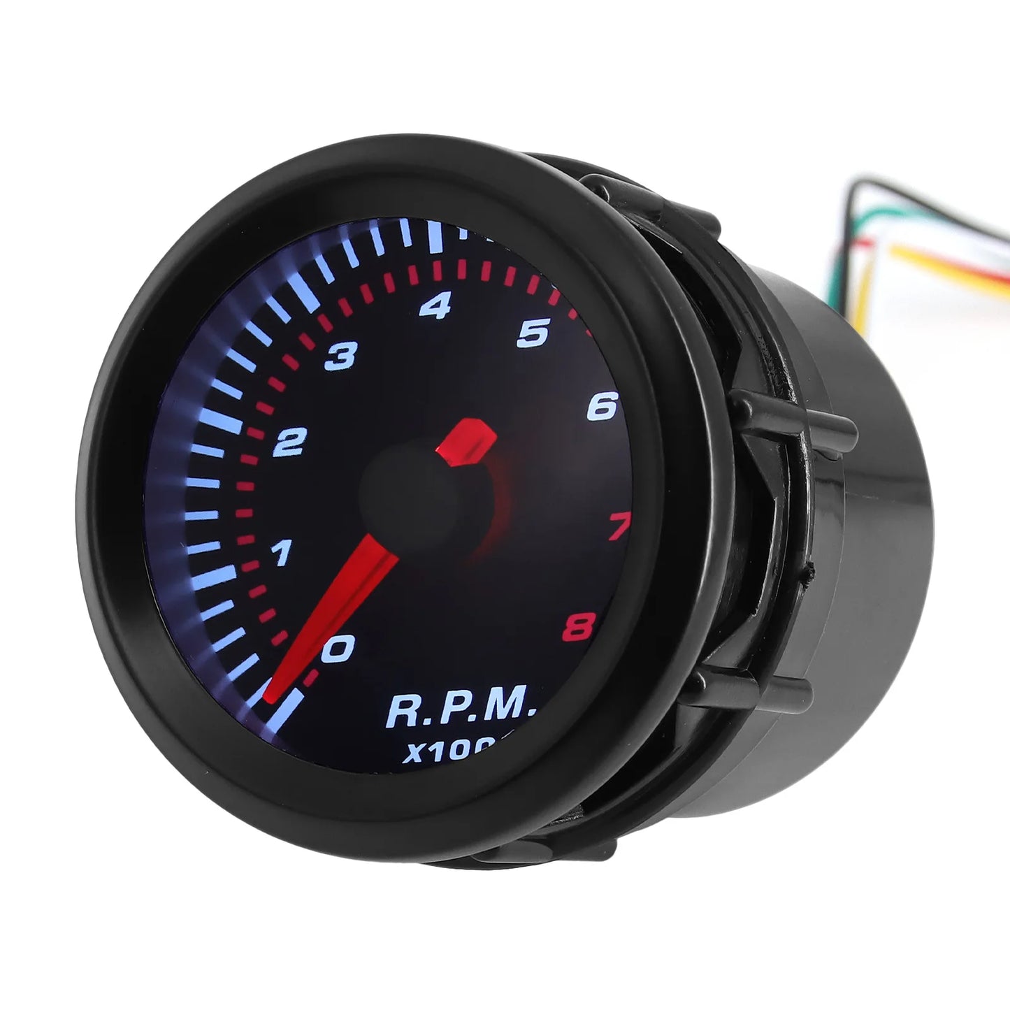 0~8000 RPM Meter Smoke Lens 2" 52mm Universal Car Motor White Led Meter Pointer Tachometer