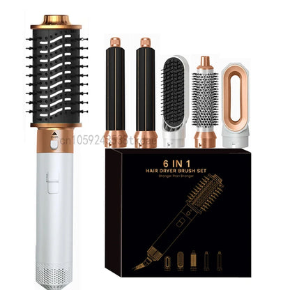6 in 1 Hair Dryer Brush Hot Comb Set Professional Curling Iron Hair Straightener Styling Tool For Air styling Airwrap Hair Dryer