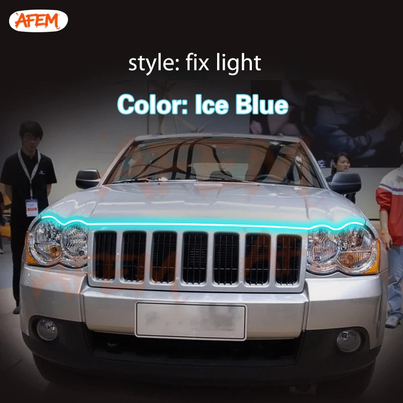 Car Engine Hood Guide Decorative Light Bar For Jeep Grand Cherokee 2005-2010 Led Car Hood Lights Strip Car Daytime Running Light